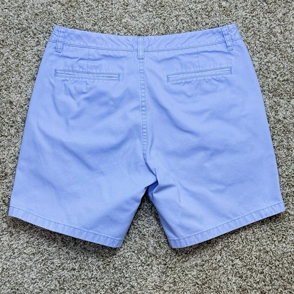 Bonobos Mens 31 Blue Washed Chino Shorts 7 Inch Inseam Cotton Casual Flat Front